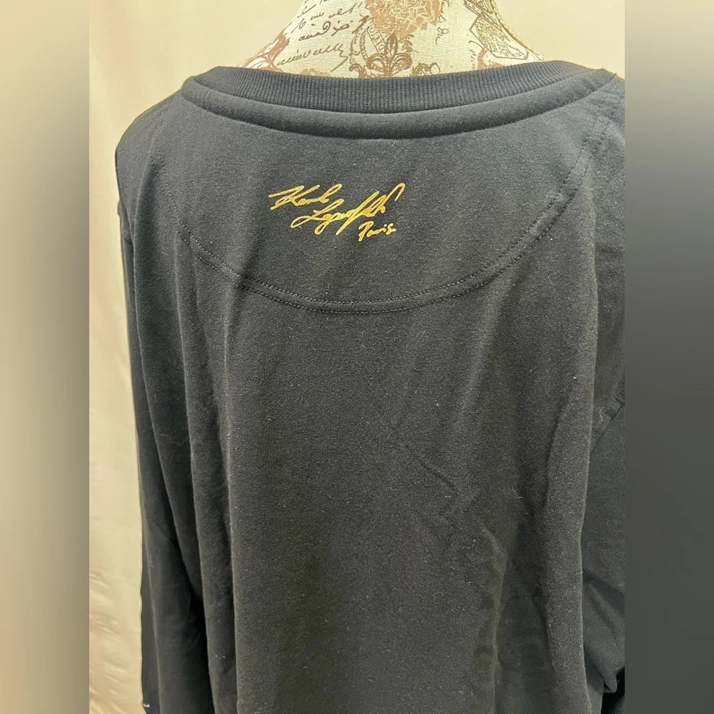 KARL LAGERFELD‎ Black with gold head logo sweatshirt size XL. - Picture 5 of 12